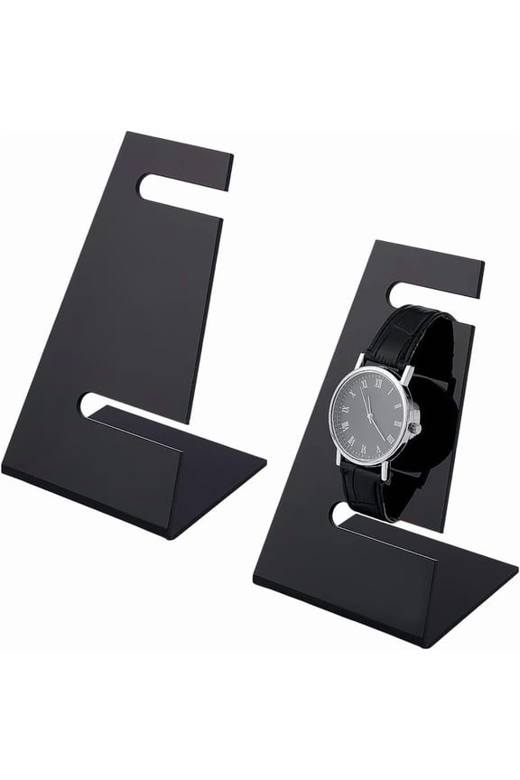2pcs Black Watch Stand Watch Holder Watches Organizer Acrylic Watches Display Rack DIY