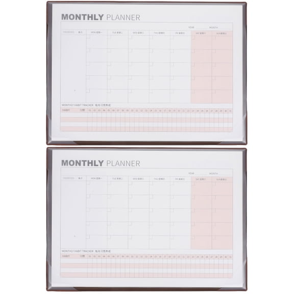 2pcs Blank Calendar Notepad Calendar Agenda Notepad Calendar Monthly Planner Calendar Sheet