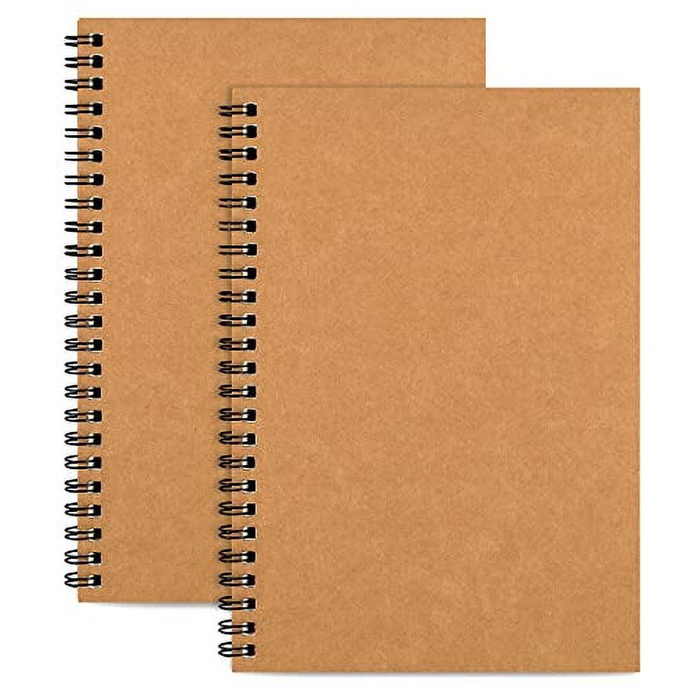 Principal Lines 12 Pack Unlined Spiral Notebook- A5 Blank Journal, Unlined Notebook, Soft Cover Kraft Journal for Drawing, Writing, Office Su