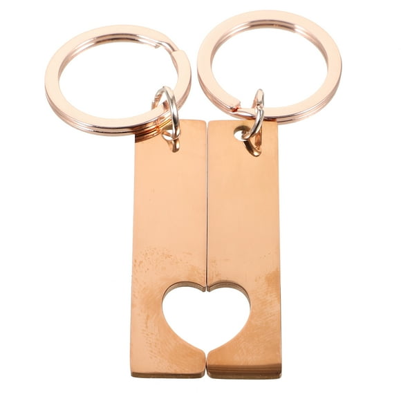 2pcs Blank Stainless Steel Key Chain Couple Blank Keychain Blank Key Ring Key Tag for DIY Tag