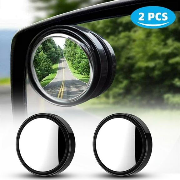 2pcs Blind Spot Mirror, 2" Round HD Glass Mirrors Frame Convex Rear View Mirror with Wide Angle Adjustable Stick for Motorcycle ATV Car SUV and Trucks