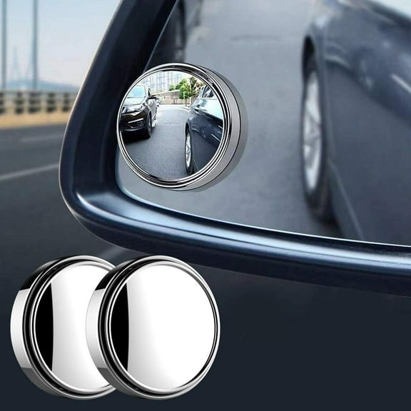 2pcs Blind Spot Mirror, 2" Round HD Glass Mirrors Frame Convex Rear View Mirror with Wide Angle Adjustable Stick for Motorcycle ATV Car SUV and Trucks
