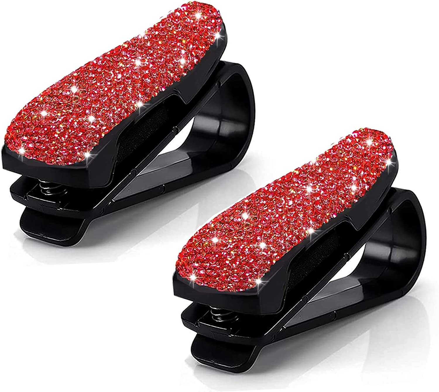 2pcs Bling Glasses Holders for Car Sun Visor,Crystal Rhinestones ...