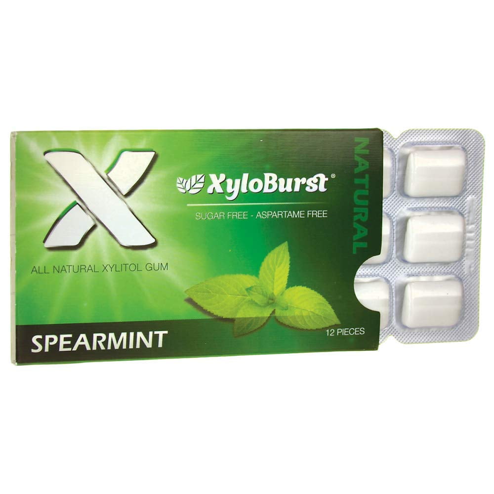 2pcs Blister Pack Xylitol Gum, Spearmint, 12 Count