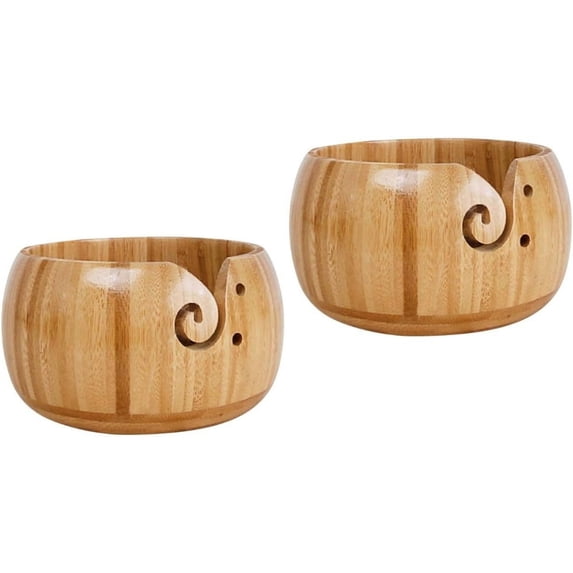 2pcs Blow off Valve Yarn Bowls for Crocheting Yarn Storage Bowl Storage Bowls Self Made Yarn Holder Bowl Knitting Bowl Crochet Hook Yarn Ball Storage Wooden Organizer -