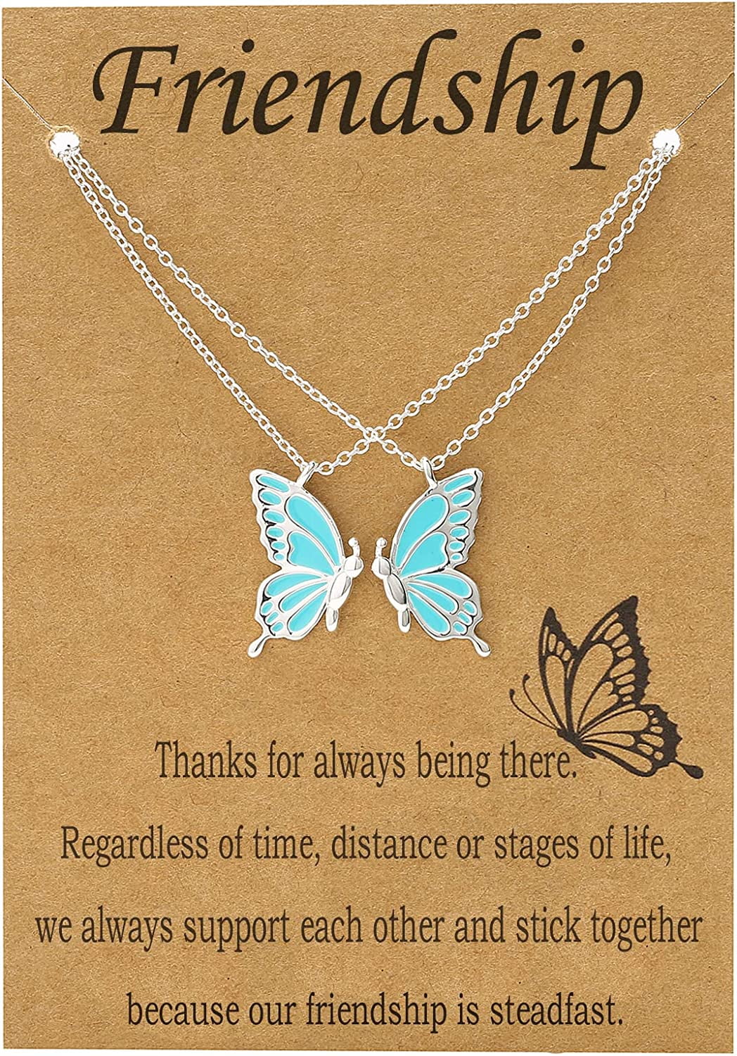 2pcs White Friendship Necklaces for Girls Women Matching