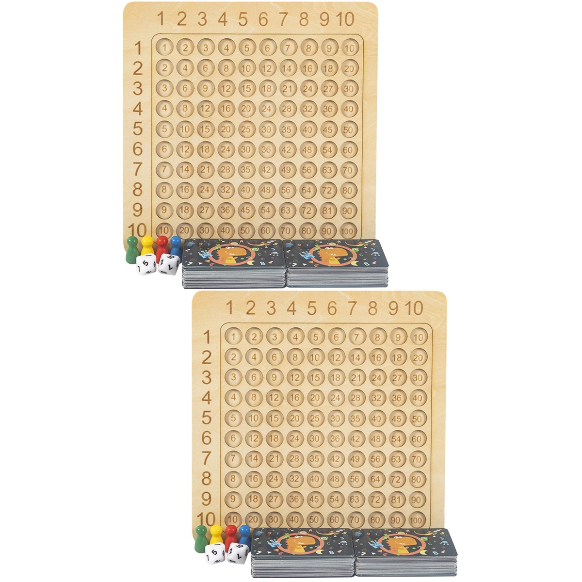 2pcs Board Games Multiplication Game Wooden Board Games Educational