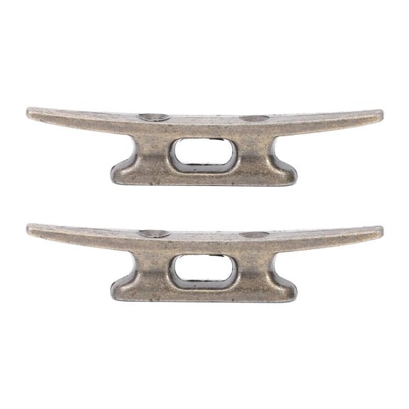 Set of 2 Green Zinc Alloy Boat Cleats with Open Base, Rust-Resistant Hardware for Dock, Marine, Outdoor and Watercraft Use