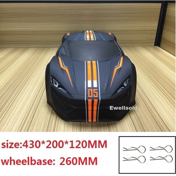 2pcs Body Shell-R/C Racing Car Parts, On-Road Drift Car, Painted PVC Body Shell, Rear Wing, Modelmicrophone, LED Lights, Accessories, 1/10