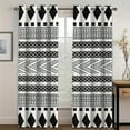 2pcs Boho Mandala Printed Window Curtains For Bedroom Living Room Rod