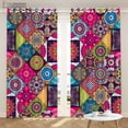 thumbnail image 1 of 2pcs Boho Mandala Printed Window Curtains For Bedroom Living Room Rod Pocket Drapes For Bathroom Patio Door Windows Home r, 1 of 5