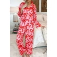 thumbnail image 1 of 2pcs Bow Print Shirt Style Long Sleeve Pajama Set, 1 of 11