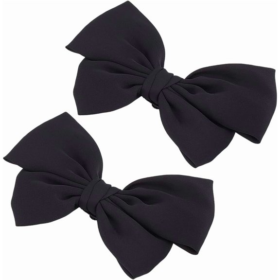2pcs Bowknot Shoe Clips Removable Shoe Clips Satin Bow Shoe Clips Elegant Shoes Buckles Detachable Ribbon Shoe Clip Black