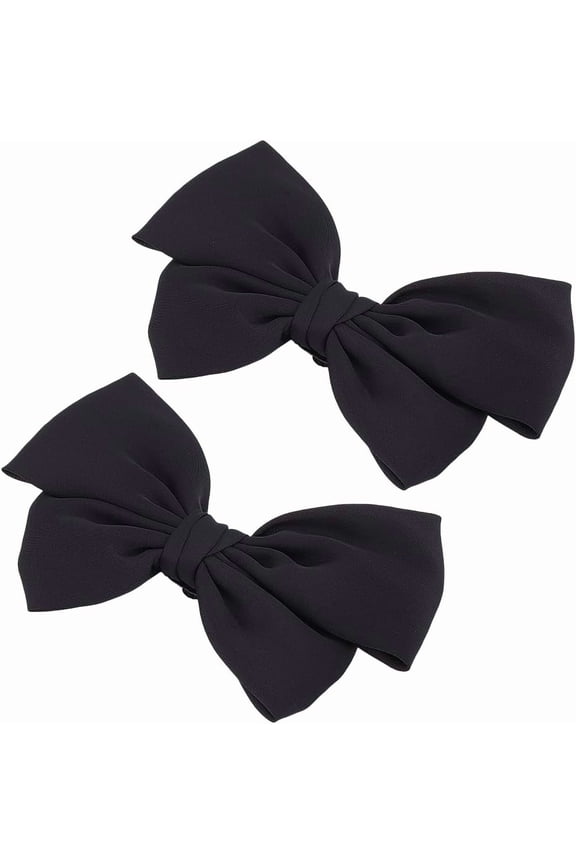 2pcs Bowknot Shoe Clips Removable Shoe Clips Satin Bow Shoe Clips Elegant Shoes Buckles Detachable Ribbon Shoe Clip Black