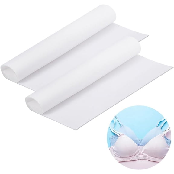 2pcs Bra Foam Fabric 40x40cm Sponge Underwear Breast Pad Bra Cup Pad for Cosplay Costume Clothes Dress White