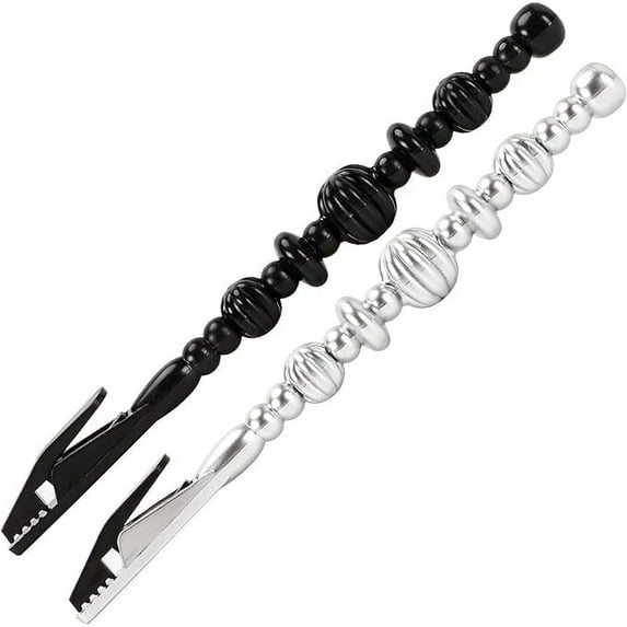 2pcs Bracelet Fastener Helper Tool Roach Clip to Help Put on Bracelets by Myself Clasps Jewelry for Women (Black&Silver)