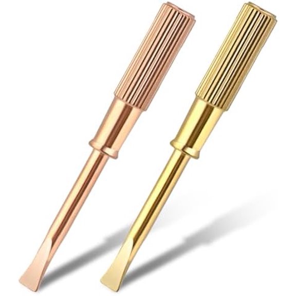 2pcs Bracelet Screwdriver Titanium Steel Mini Screw Driver Repair Tools slotted screwdriver for Love Bracelet Bracelet Repair Screwdriver Tools, Gold + Rose Gold