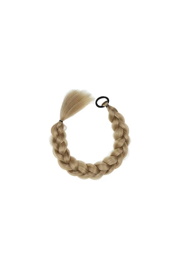 2pcs Braided Long Straight Braids Ponytail with Rubber Band Synthetic Wrap Around Braid Horse Tail Extensions