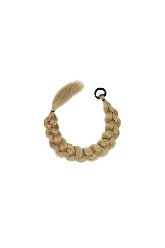 2pcs Braided Long Straight Braids Ponytail with Rubber Band Synthetic Wrap Around Braid Horse Tail Extensions
