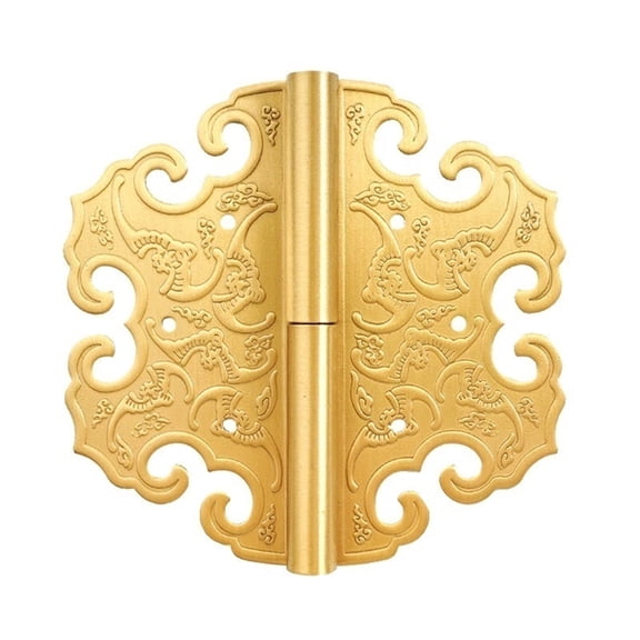 2pcs Brass Antique Hinges, Classical Furniture Hardware Decorative Accessories, Removable Hinge for Wardrobe Door Vintage Box