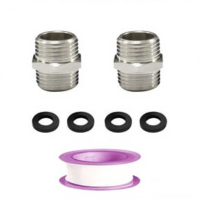 YDmeet 1/2" NPT Male to Male Brass Hex Coupling (2Pcs) - Connect Shower Hose, Washing Machine, Pipe Fittings
