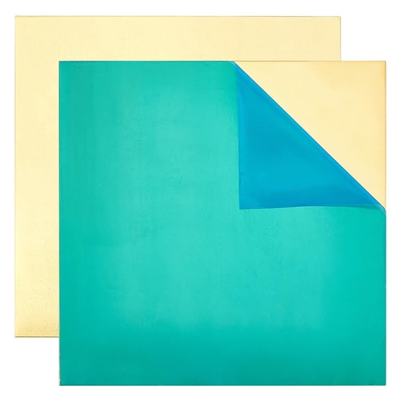 2pcs Brass Sheet 6" x 6" 18 Gauge Thickness Brass Plate Thin Metal Sheets Brass Plates for DIY