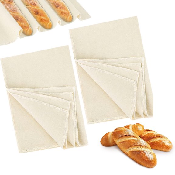 2pcs Bread Proofing Cloth for Baking Sourdough 30x18 14x19 Inches Linen Cloth Reusable Bread Proofing Cloth Thick Baking Bread Cloth for Dough, Baguettes, Loaves, Pastry