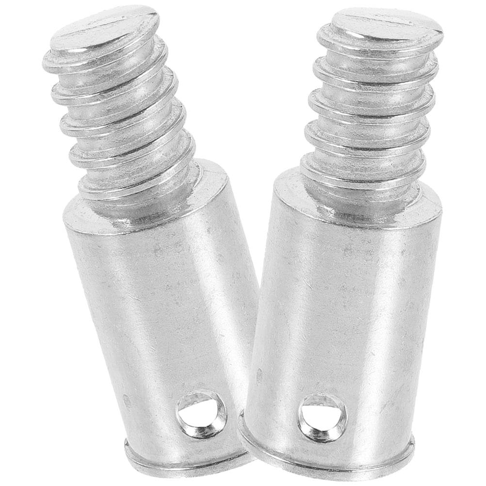 2pcs Broom Extension Pole Adapter Tips Metal Threaded Handle Tips End Adapter (American thread