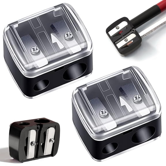 2pcs Brow Cosmetic Pencil Sharpener Multi-Sized Eyebrow Pencil Sharpener 2 Holes Eyebrow Pencil Sharpener, for Eyebrow Pencil Gseagtia