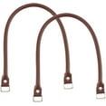 thumbnail image 1 of 2pcs Brown Leather Purse Straps 60cm (23.6inch) Shoulder Strap with Platinum Clasp Replacement for Handbag Purse Briefcase Clutches diy, 1 of 4