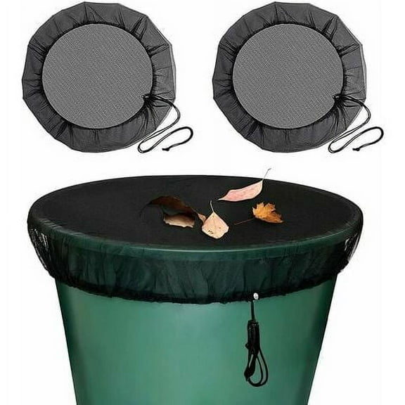 2pcs Bucket Mesh Cover Insect Screen Cover - Diameter 80cm - Black