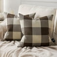 thumbnail image 1 of 2pcs Buffalo Check Throw Pillow Covers Farmhouse Outdoor Plaid Square Pillow Cushion Case Polyester Linen for Christmas Thanksgiving Decor Car Bed Sofa, 1 of 7