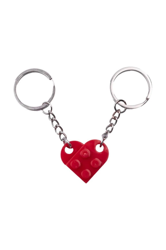 2pcs Building Blocks Key Chain Love Couple Keychain Multi-color Creative Key Chain Couple Gift