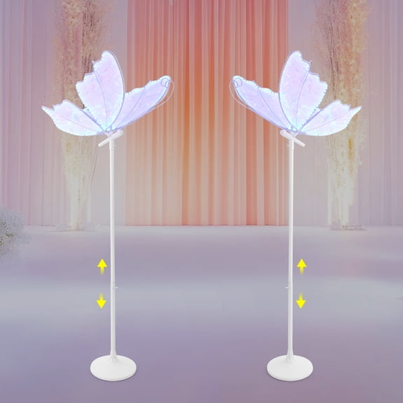 2pcs Butterfly RGB Floor Lamp LED Ambient Light Adjustable Height Decoration Light 60cm