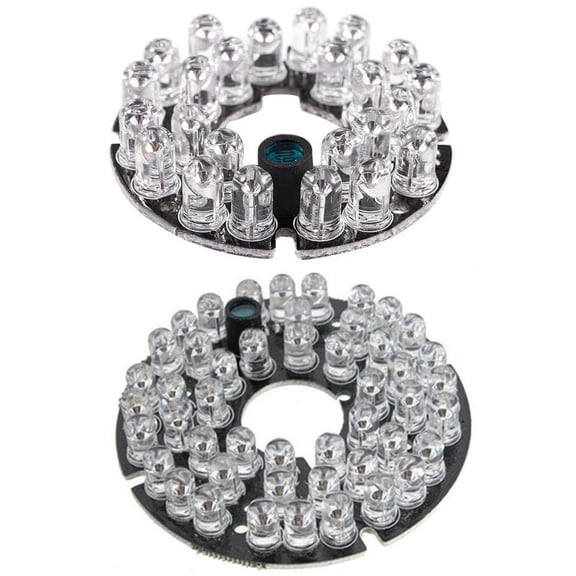 2pcs CCTV Camera 10Mil 90 Degree Red 5mm Bulb IR Lamp Board - 24 LED & 48 LED