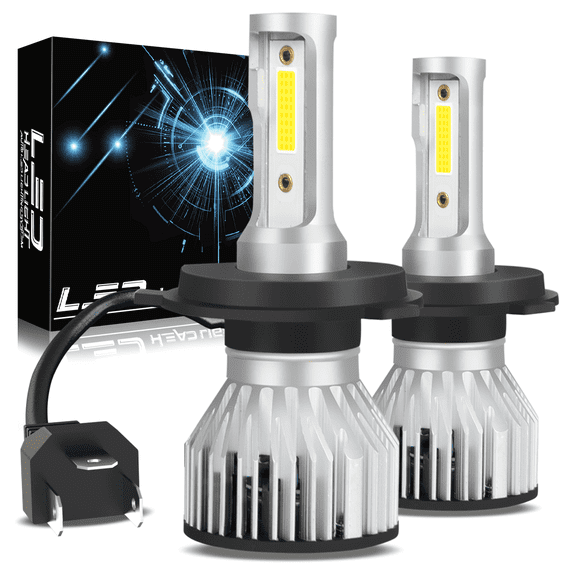 2pcs COB H4 LED 72W 7600LM Car Headlight Set Hi/Lo Beam Auto Bulbs 6000K