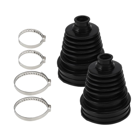2pcs CV Joint Boot with 4 Stainless Steel Clamps, Silicone Rubber Black CV Axle Boot Repair Kit Universal Constant Velocity Joint for Most Cars