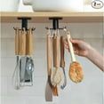 thumbnail image 1 of 2pcs Under Cabinet Kitchen Utensils Hooks, 360 °Rotation Utility Hooks,Under Cabinet Adhesive Kitchen Hanging Storage Rack for Kitchen Utensils Tools(Black), 1 of 1