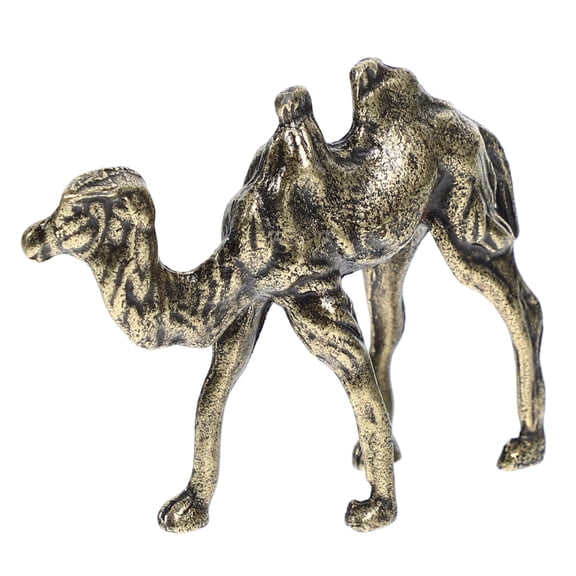 2pcs Camel Shape Statue Brass Craft Ornament Vintage Camel Figurine Adornment