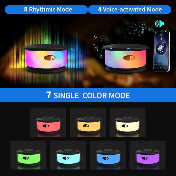 2pcs Camping String Lights, 2 in 1 Upgraded 32.8FT Rechargeable Tent Lights String with 19 Lighting Modes, Quick Storage camping lights,Portable LED Lamp for Bedroom Yard Decor Christmas (Black)