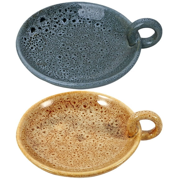 2pcs Candle Holder Plate Decorative Ceramic Pillar Candle Holder Candle Stand