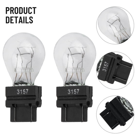 2pcs Car 3157 Signal Lamp For Brake Reverse Light Tail Turn Signal Lamp 12V 21W 54LM 3000K 3057 3155 Clear Shell Car Lights