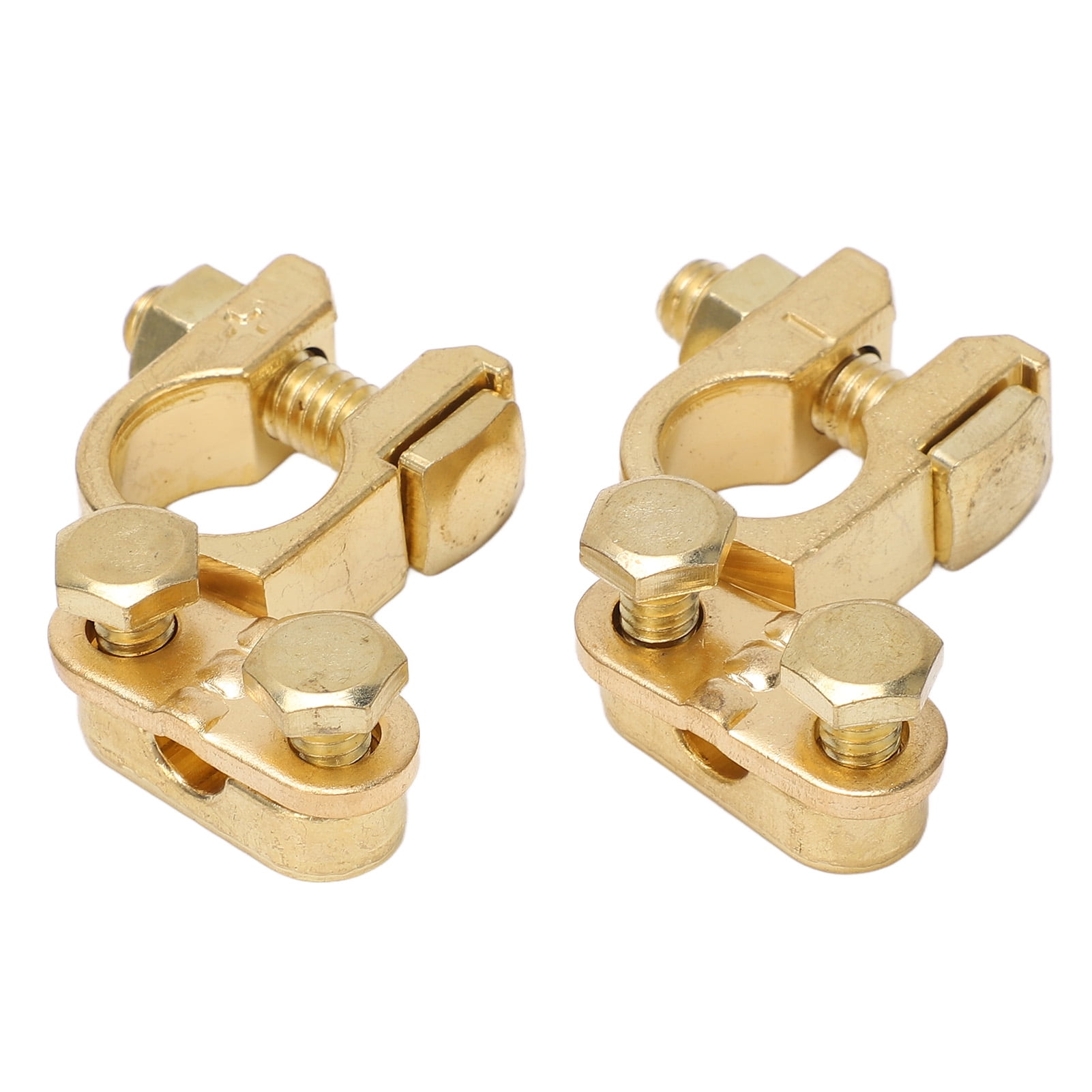 2pcs Car Battery Connector Brass Positive Negative Battery Terminal For