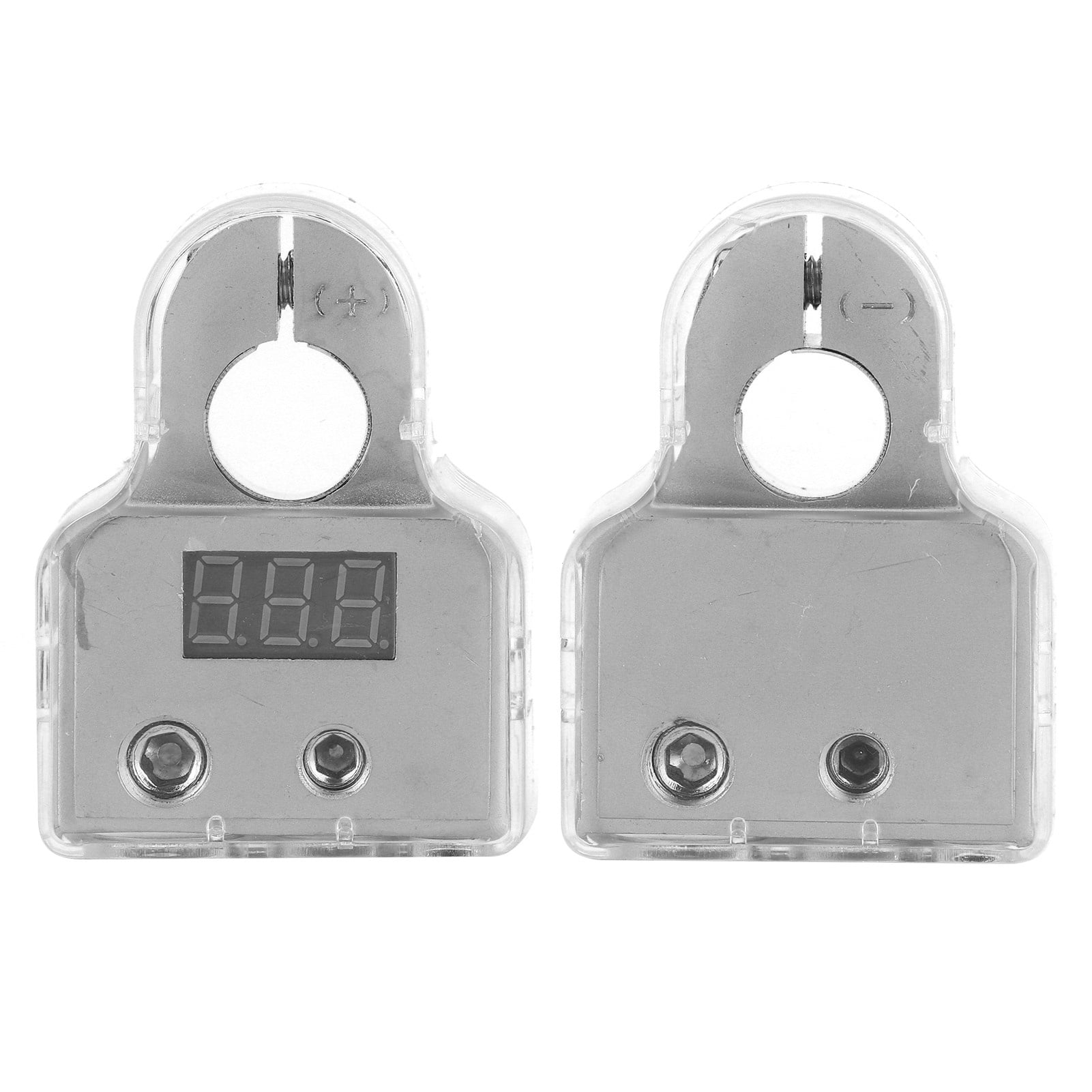 2pcs Car Battery Terminal Connectors with Voltmeter Real Time