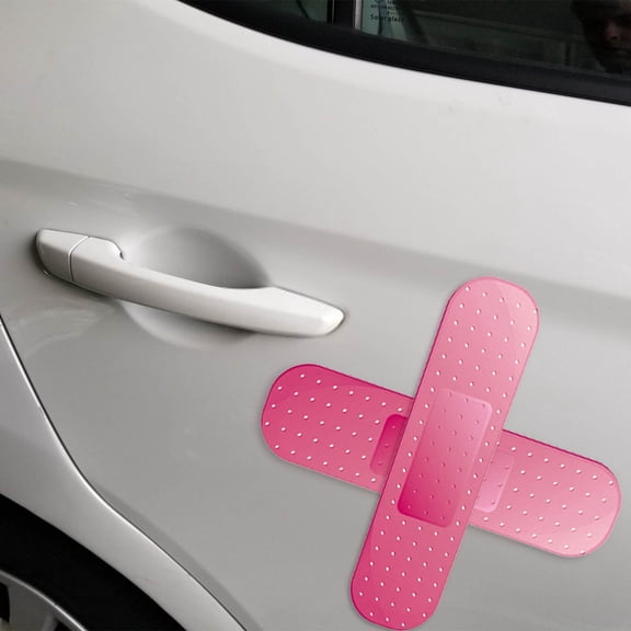 2pcs Car Body Personalized Masking Scratch Sticker Bandage First Aid Stickers, Funny Bandage Shape Cover Scratches, Waterproof Wear-Resistant Decal for Car Door Trunk Paint Protection
