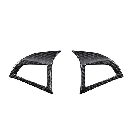 2pcs Car Carbon Fiber Steering Wheel Button Panel Cover Trim Decoration Frame Sticker For Camaro 20