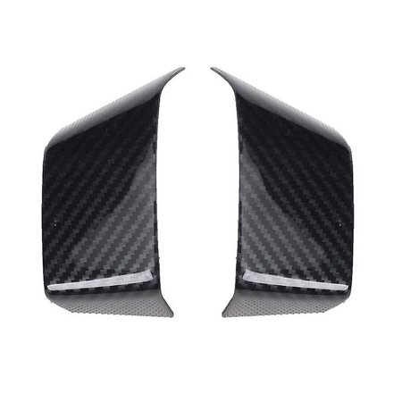 2pcs Car Carbon Fiber Steering Wheel Panel Cover Trim Decoration Frame Sticker For Tiida Rhd 2005-2