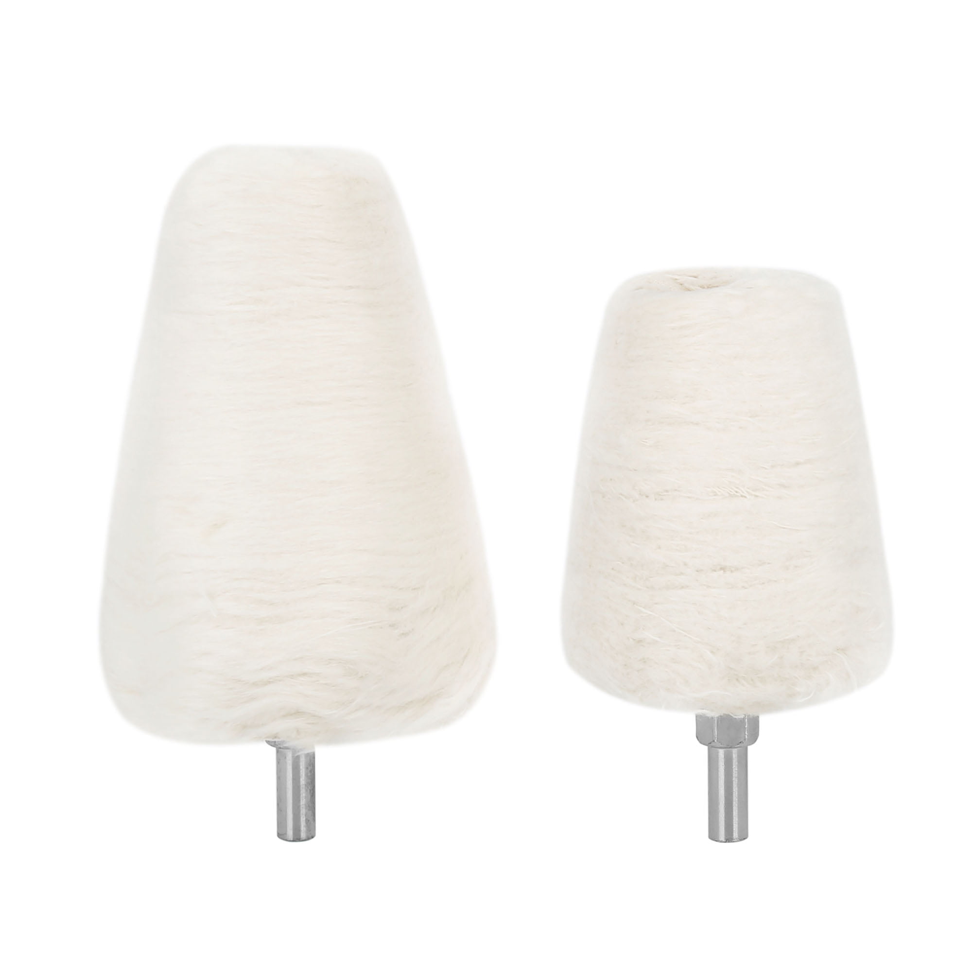 2pcs Car Cone Shaped Buffing Pad Wheel Polishing for Drill Tool w/ 6mm Handle 2 Sizes of Pads