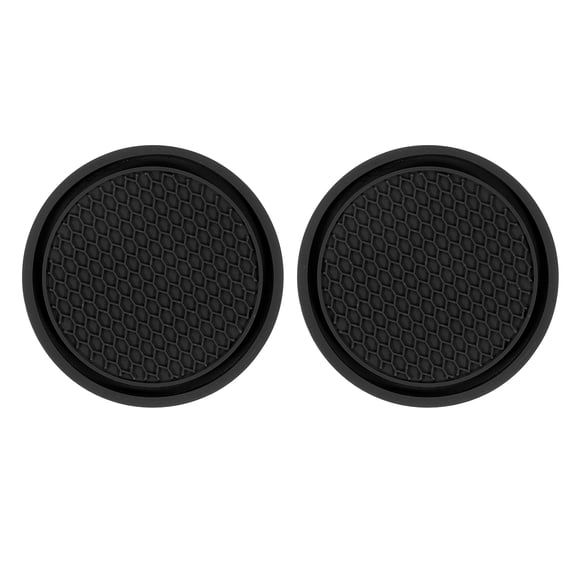 2Pcs Car Cup Coasters Universal Car Cup Mats Non-Slip Cup Holder Insert Coasters Car Interior Accessories, Black