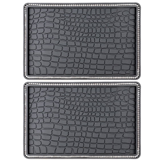 COSMOBETTY Anti Slip Car Phone Dashboard Pad Mat Grey 2Pcs 7.86X5.11X0.20in